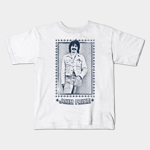 John Prine \/\\ Retro 70s Style Design Kids T-Shirt by DankFutura